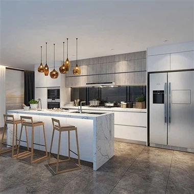 Set alb de dulapuri din lemn solid de lux alb de lux